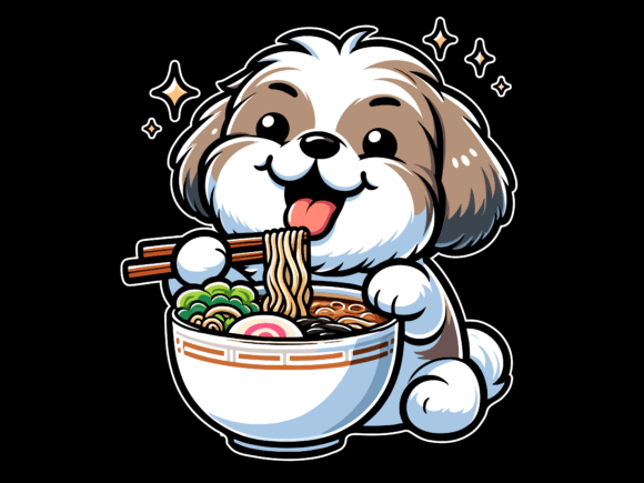 Shih Tzu Dog with a Bowl of Ramen Design Review