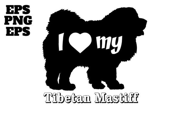 Tibetan Mastiff Dog Monogram Vector